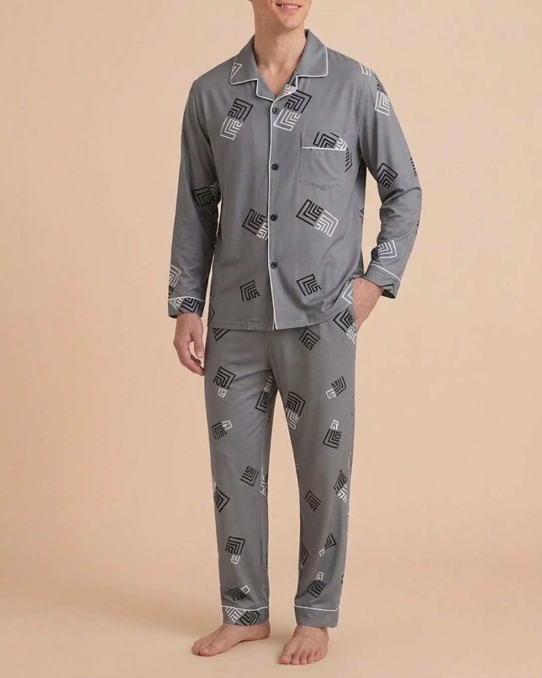 Graphite Geometric • Men's Rest Pyjamas
