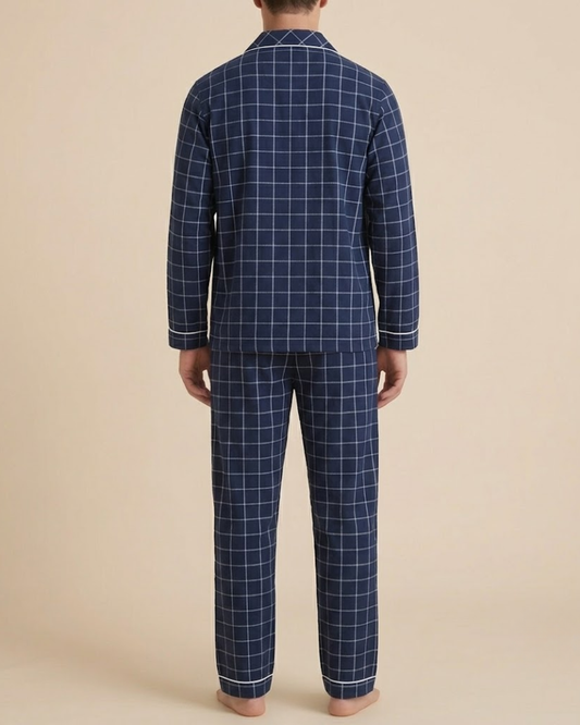 Navy Grid Check • Men's Rest Pyjamas