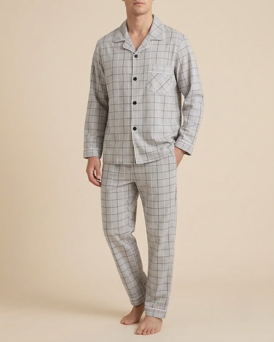 Navy Grid Check • Men's Rest Pyjamas